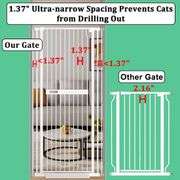 WAOWAO 61.02" Extra Tall Cat Pet Gate 30.11-33.07" Wide Pressure Mounted Walk Through Swing Auto Clo