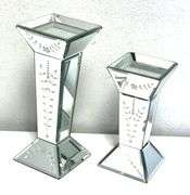 Pair of Mirrored Console Pillars