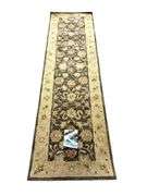 Safavieh Anatolia Olive Grey / Beige Wool Runner Rug (NEW)