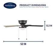 Harbor Breeze Armitage 52-in Matte Black with Black/Cocoa Blades - READ DESCRIPTION