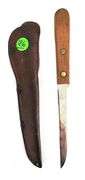Vintage  Robinson Knife Co. Fillet Knife with Sheath, 4-1/2" Scaler Blade