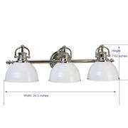 allen + roth Peyton 24.5-in 3-Light Polished Nickel Mid-century Vanity Light - New!