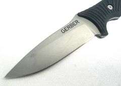 Gerber Big Rock Camp Knife Fixed 4.5" Bead Blast Plain Blade, GFN Handles, with Sheath - 22-01589