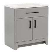 Style Selections Potter 30-in Gray Single Sink Bathroom Vanity with White Cultured Marble Top - NEW!