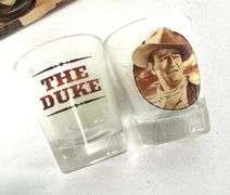 John Wayne Set of Four Shot Glasses with Original Box