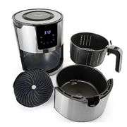 SHAQ 6 qt 1700W Stainless Steel Digital Air Fryer w/ Grill Plate - NEW!