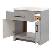 Style Selections Potter 30-in Gray Single Sink Bathroom Vanity with White Cultured Marble Top - NEW!