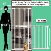 WAOWAO 61.02" Extra Tall Cat Pet Gate 30.11-33.07" Wide Pressure Mounted Walk Through Swing Auto Clo