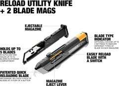 ToughBuilt Utility Knife + 2 Blade Mags (NEW)