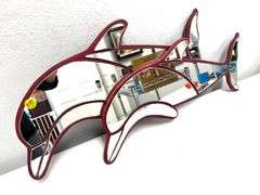 Vintage Coastal Twin Dolphin Wall Mirror