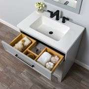 Style Selections Potter 30-in Gray Single Sink Bathroom Vanity with White Cultured Marble Top - NEW!