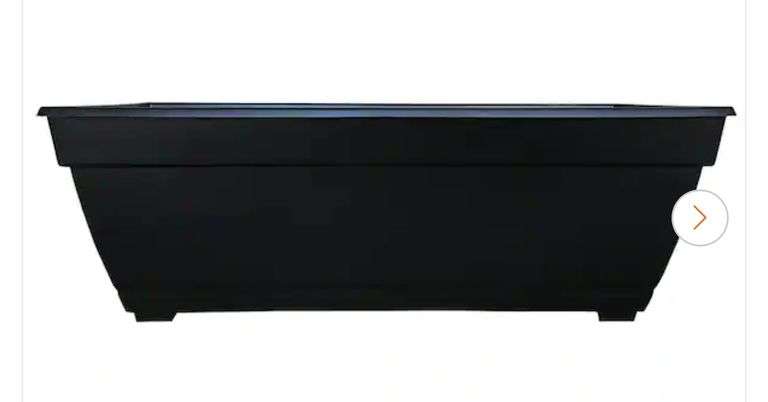 Dynamic Design Newbury Extra Large 26.85 in. x 12 in. 17 qt. Black Resin Deck Box Outdoor Planter - 