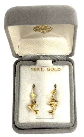 14K Gold "Dancing Dolphin" Earrings