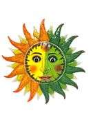 HUGE 33" Round Metal Art Sun - Wall Decor