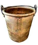 Antique Nineteenth Century Copper Firewood Bucket/Cauldron