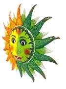 HUGE 33" Round Metal Art Sun - Wall Decor