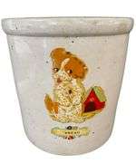 Antique Red Wing Number 3 Stoneware Crock with Birch Leaves