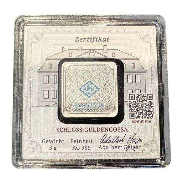 Geiger Germany .999ag Fine Silver Ingot - 5gr