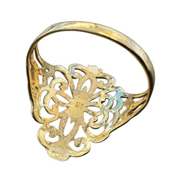 14K Gold Ladies Designer Ring - Size 10-1/4