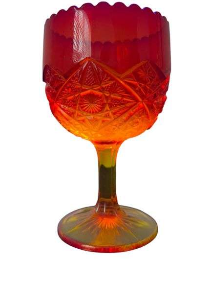 Vintage Large Amberina Stemmed Chalice