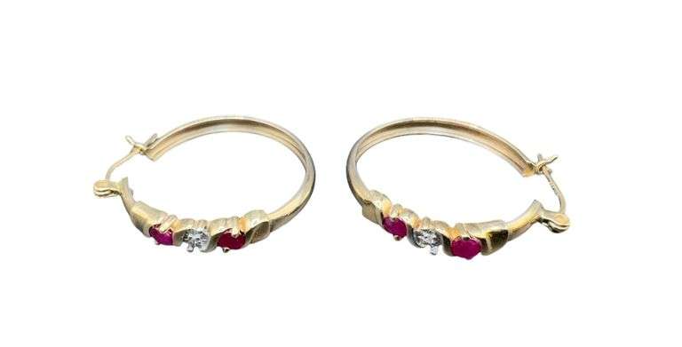 Stamped 10K Gold Earrings [3.43g]