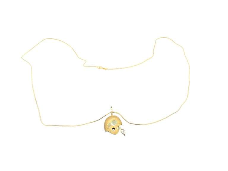 Stamped 14K Gold Chain with Helmet Pendant [3.48g]