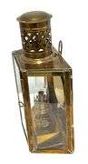 Vintage Brass Kerosene Hurricane Lantern Wall Lamp