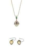 Marked and/or Tested Sterling Silver Necklace and Earring Set [24.16g]